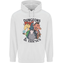 Dungeons & Horses Role Play Games RPG Mens 80% Cotton Hoodie White