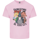 Dungeons & Horses Role Play Games RPG Mens Cotton T-Shirt Tee Top Light Pink