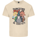 Dungeons & Horses Role Play Games RPG Mens Cotton T-Shirt Tee Top Natural