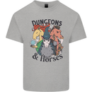 Dungeons & Horses Role Play Games RPG Mens Cotton T-Shirt Tee Top Sports Grey