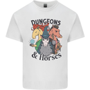 Dungeons & Horses Role Play Games RPG Mens Cotton T-Shirt Tee Top White