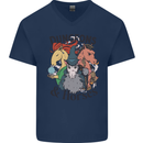 Dungeons & Horses Role Play Games RPG Mens V-Neck Cotton T-Shirt Navy Blue