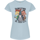 Dungeons & Horses Role Play Games RPG Womens Petite Cut T-Shirt Light Blue