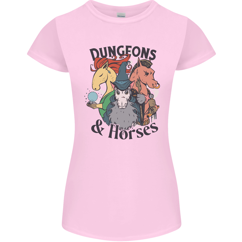 Dungeons & Horses Role Play Games RPG Womens Petite Cut T-Shirt Light Pink