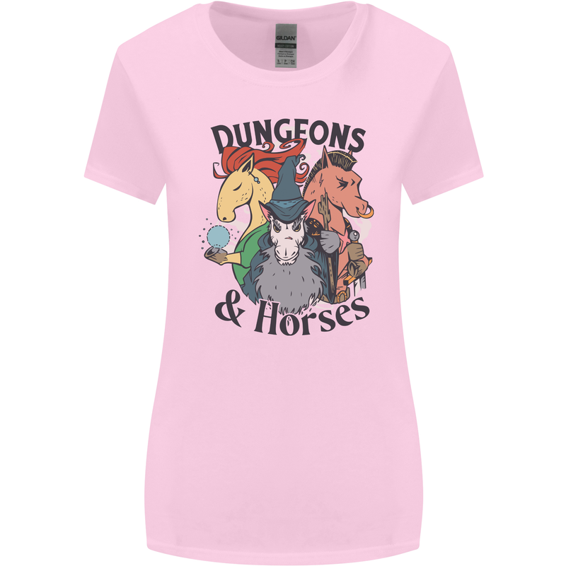 Dungeons & Horses Role Play Games RPG Womens Wider Cut T-Shirt Light Pink