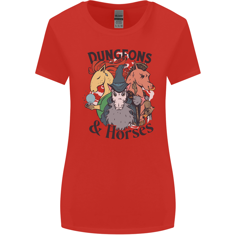 Dungeons & Horses Role Play Games RPG Womens Wider Cut T-Shirt Red