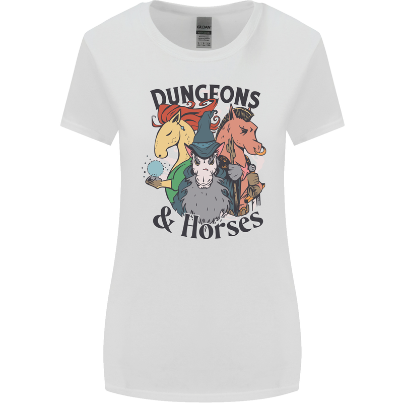 Dungeons & Horses Role Play Games RPG Womens Wider Cut T-Shirt White