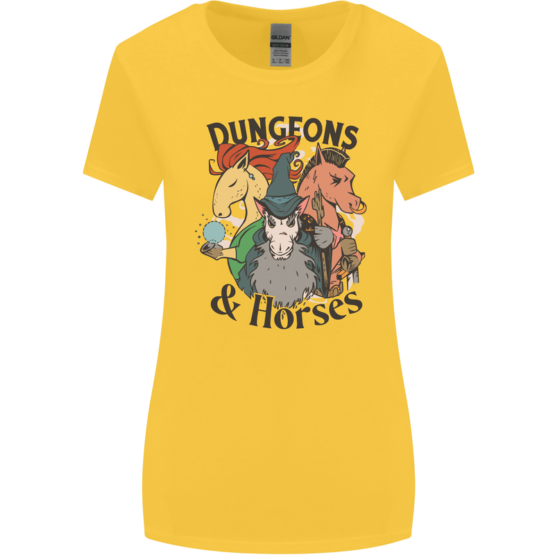 Dungeons & Horses Role Play Games RPG Womens Wider Cut T-Shirt Yellow