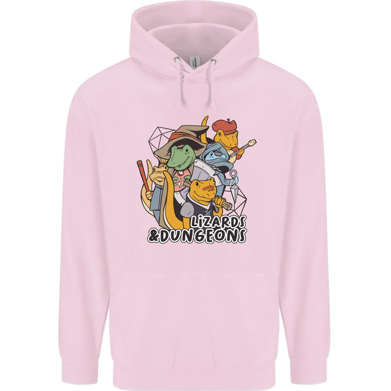 Dungeons & Lizards Role Play Games RPG Mens 80% Cotton Hoodie Light Pink