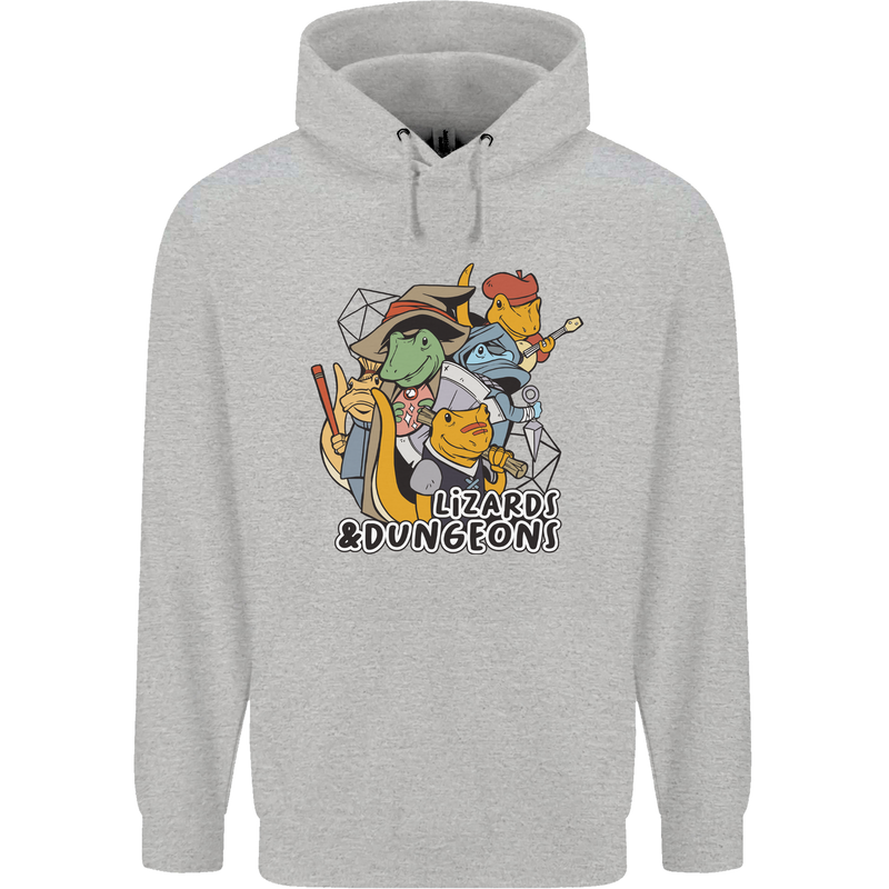 Dungeons & Lizards Role Play Games RPG Mens 80% Cotton Hoodie Sports Grey