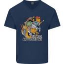Dungeons & Lizards Role Play Games RPG Mens V-Neck Cotton T-Shirt Navy Blue