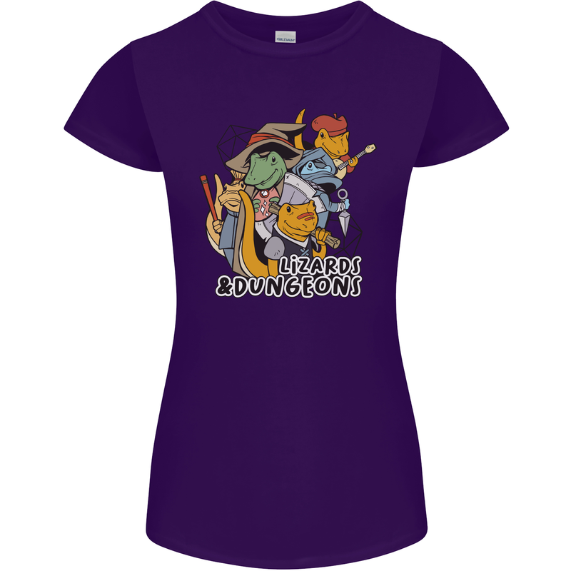 Dungeons & Lizards Role Play Games RPG Womens Petite Cut T-Shirt Purple