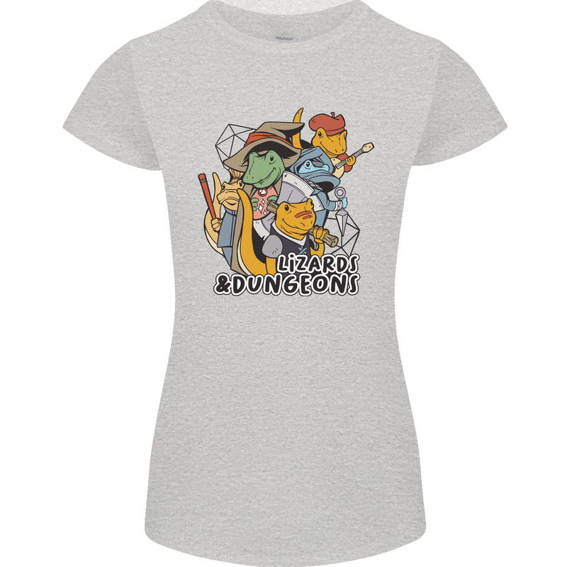Dungeons & Lizards Role Play Games RPG Womens Petite Cut T-Shirt Sports Grey
