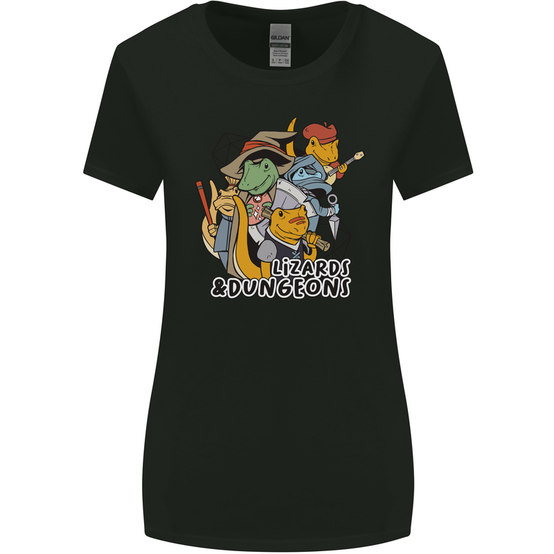 Dungeons & Lizards Role Play Games RPG Womens Wider Cut T-Shirt Black