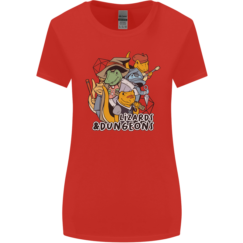 Dungeons & Lizards Role Play Games RPG Womens Wider Cut T-Shirt Red