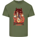 Dungeons & Llamas Role Play Games RPG Mens Cotton T-Shirt Tee Top Military Green