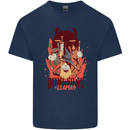 Dungeons & Llamas Role Play Games RPG Mens Cotton T-Shirt Tee Top Navy Blue