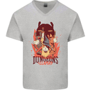 Dungeons & Llamas Role Play Games RPG Mens V-Neck Cotton T-Shirt Sports Grey