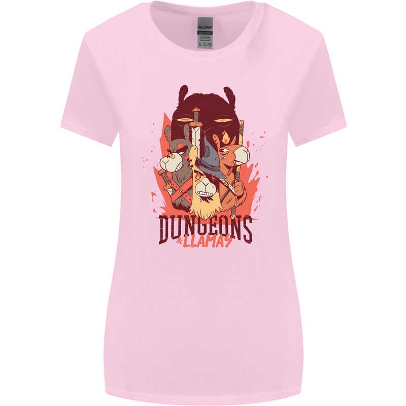 Dungeons & Llamas Role Play Games RPG Womens Wider Cut T-Shirt Light Pink