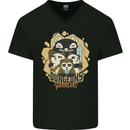 Dungeons & Panda Bears Role Play Games RPG Mens V-Neck Cotton T-Shirt Black