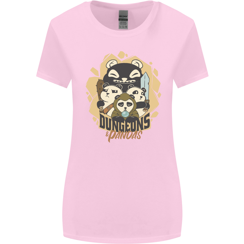 Dungeons & Panda Bears Role Play Games RPG Womens Wider Cut T-Shirt Light Pink