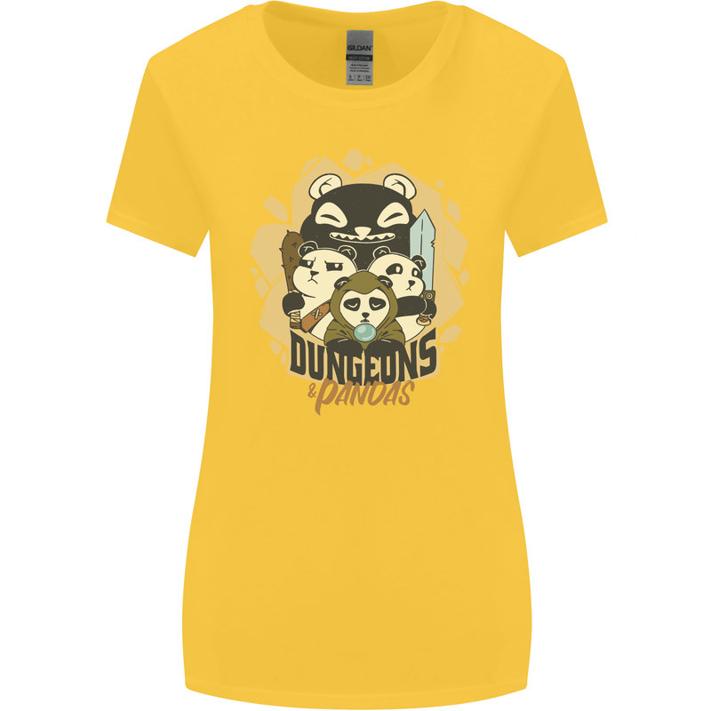 Dungeons & Panda Bears Role Play Games RPG Womens Wider Cut T-Shirt Yellow