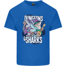 Dungeons & Sharks Role Play Games RPG Kids T-Shirt Childrens Royal Blue