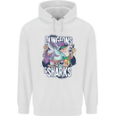Dungeons & Sharks Role Play Games RPG Mens 80% Cotton Hoodie White