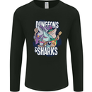 Dungeons & Sharks Role Play Games RPG Mens Long Sleeve T-Shirt Black
