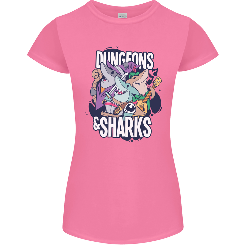 Dungeons & Sharks Role Play Games RPG Womens Petite Cut T-Shirt Azalea