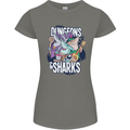 Dungeons & Sharks Role Play Games RPG Womens Petite Cut T-Shirt Charcoal