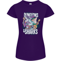 Dungeons & Sharks Role Play Games RPG Womens Petite Cut T-Shirt Purple