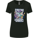 Dungeons & Sharks Role Play Games RPG Womens Wider Cut T-Shirt Black