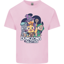 Dungeons & Sloths Role Play Games RPG Kids T-Shirt Childrens Light Pink