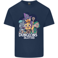 Dungeons & Sloths Role Play Games RPG Kids T-Shirt Childrens Navy Blue