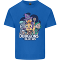 Dungeons & Sloths Role Play Games RPG Kids T-Shirt Childrens Royal Blue