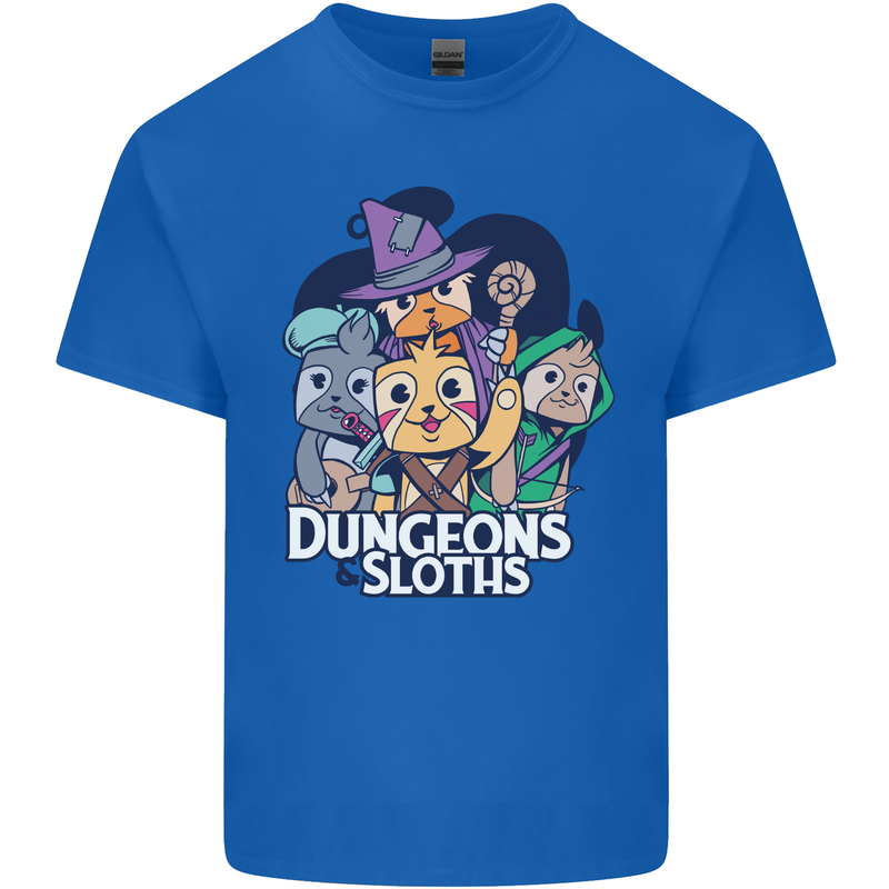 Dungeons & Sloths Role Play Games RPG Kids T-Shirt Childrens Royal Blue