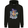 Dungeons & Sloths Role Play Games RPG Mens 80% Cotton Hoodie Black