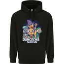 Dungeons & Sloths Role Play Games RPG Mens 80% Cotton Hoodie Black