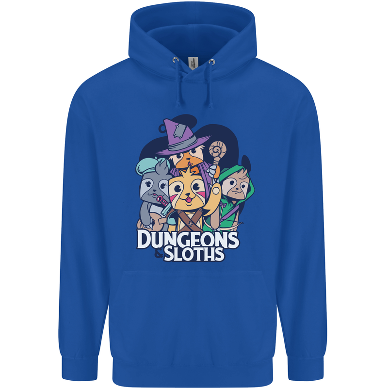 Dungeons & Sloths Role Play Games RPG Mens 80% Cotton Hoodie Royal Blue