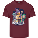 Dungeons & Sloths Role Play Games RPG Mens Cotton T-Shirt Tee Top Maroon