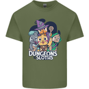Dungeons & Sloths Role Play Games RPG Mens Cotton T-Shirt Tee Top Military Green