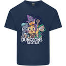 Dungeons & Sloths Role Play Games RPG Mens Cotton T-Shirt Tee Top Navy Blue
