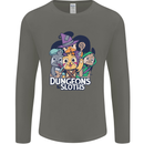 Dungeons & Sloths Role Play Games RPG Mens Long Sleeve T-Shirt Charcoal