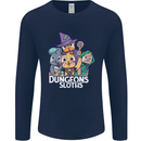 Dungeons & Sloths Role Play Games RPG Mens Long Sleeve T-Shirt Navy Blue