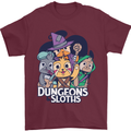 Dungeons & Sloths Role Play Games RPG Mens T-Shirt 100% Cotton Maroon