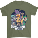 Dungeons & Sloths Role Play Games RPG Mens T-Shirt 100% Cotton Military Green