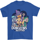 Dungeons & Sloths Role Play Games RPG Mens T-Shirt 100% Cotton Royal Blue