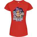 Dungeons & Sloths Role Play Games RPG Womens Petite Cut T-Shirt Red