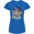 Dungeons & Sloths Role Play Games RPG Womens Petite Cut T-Shirt Royal Blue